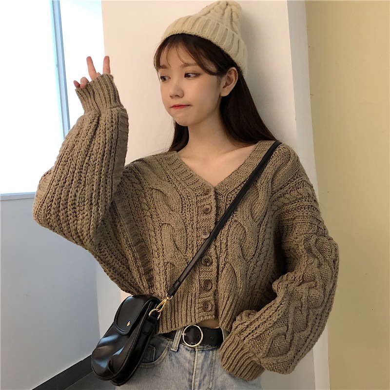 Hàng Sẵn_ Áo khoác len cardigan kẻ sọc  phong cách Hàn mẩu mới ulzzang