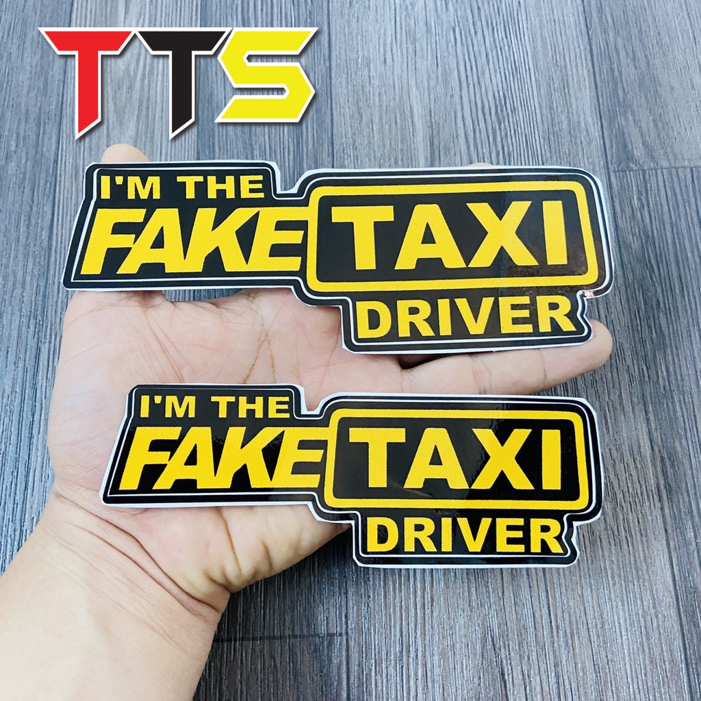 Tem in nhựa pvc chống nước in chữ FAKE TAXI, SOUTH VIETNAM SCOOTER dán trang trí xe máy