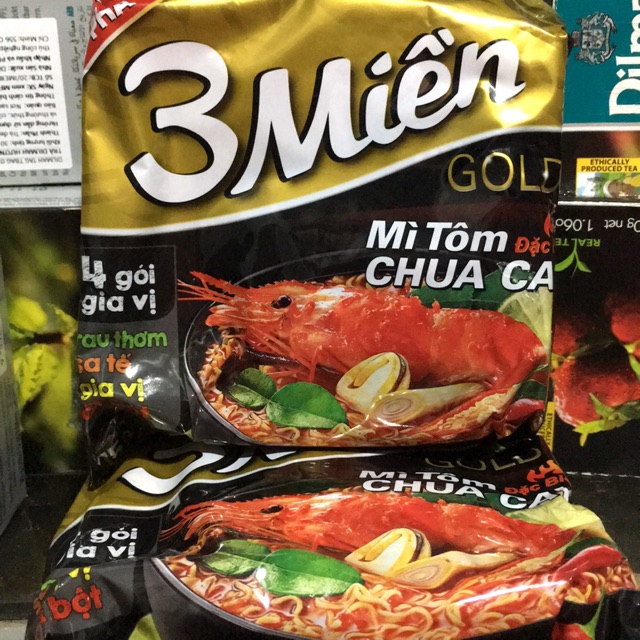 Set 5 gói Mì Tôm 3 Miền Gold Chua Cay 75g