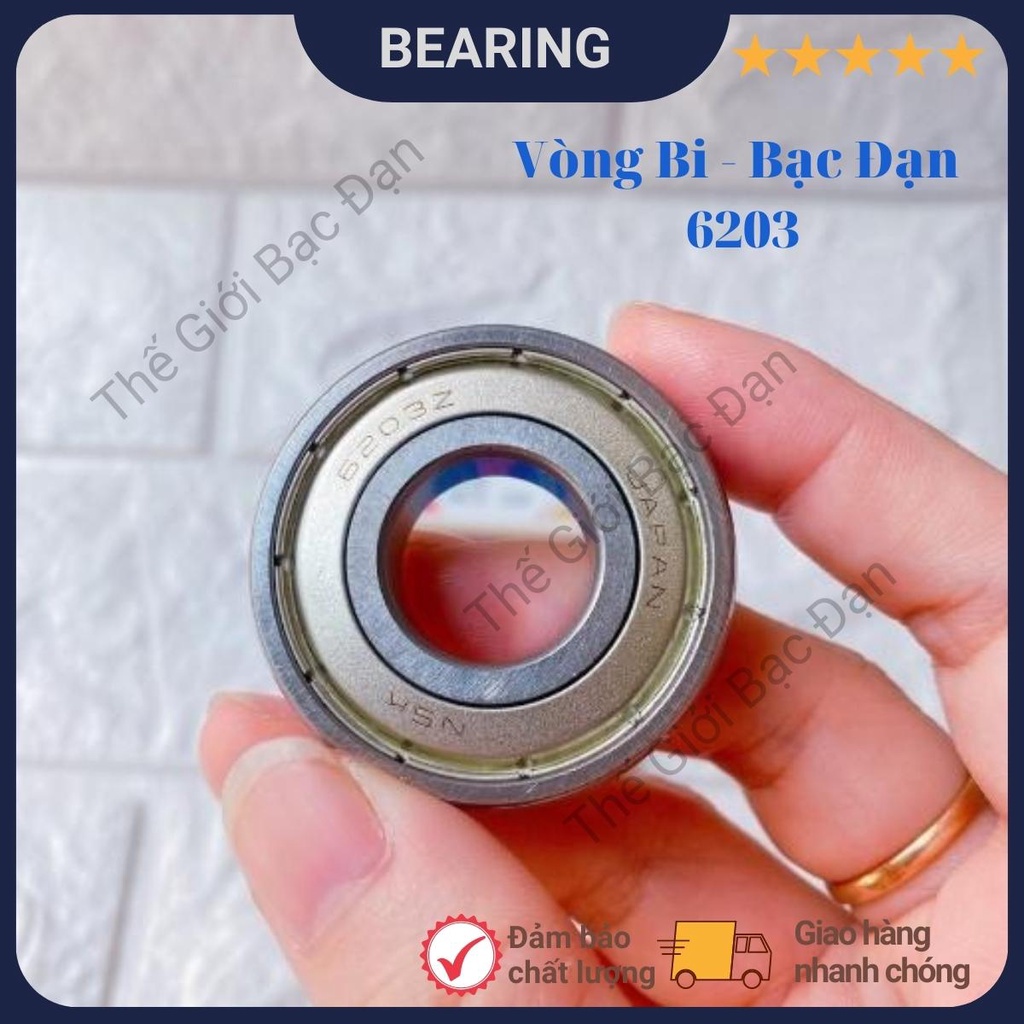Vòng bi bạc đạn NSK 6203 ZZCM - hàng đẹp - chất lượng cao -Thế Giới Bạc Đạn