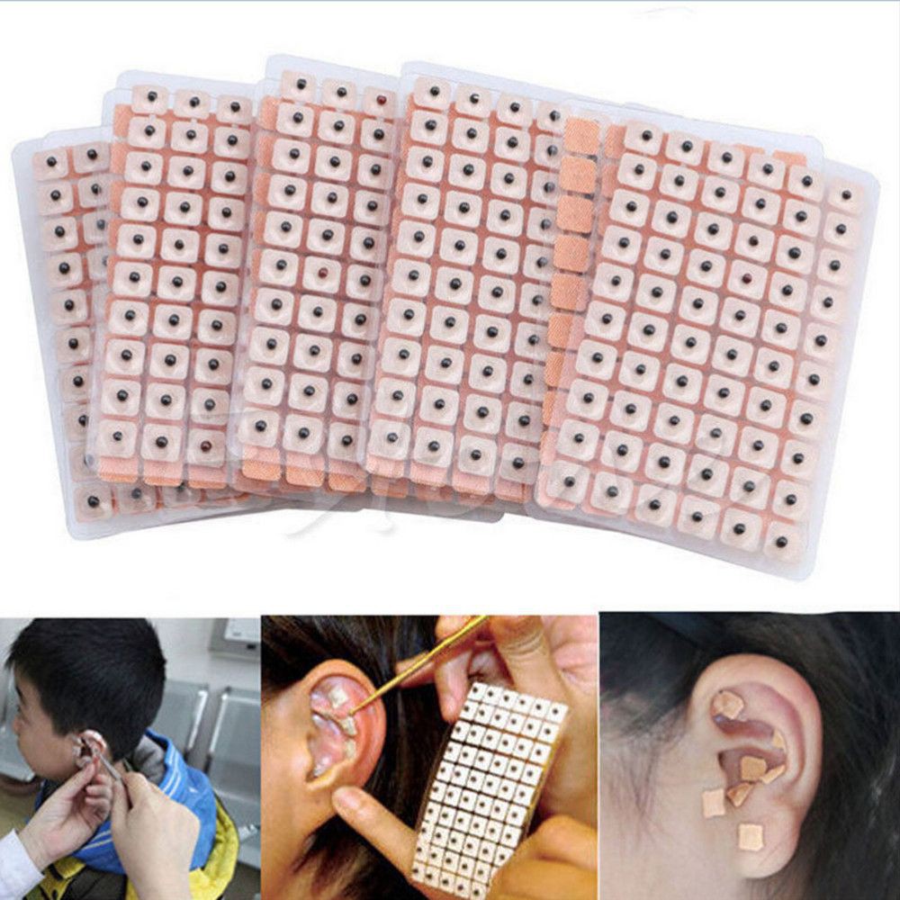 Bộ 600 Miếng Dán Hạt Giống Vaccaria Liệu Pháp Mát Xa Châm Cứu Tai