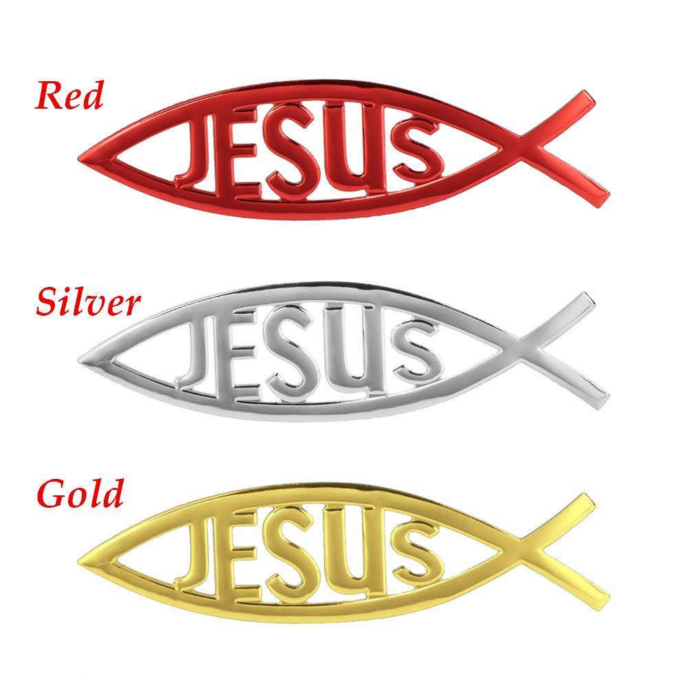 FENDER Miếng Dán Trang Trí Xe Hơi In Logo Jesus / Cá Độc Đáo