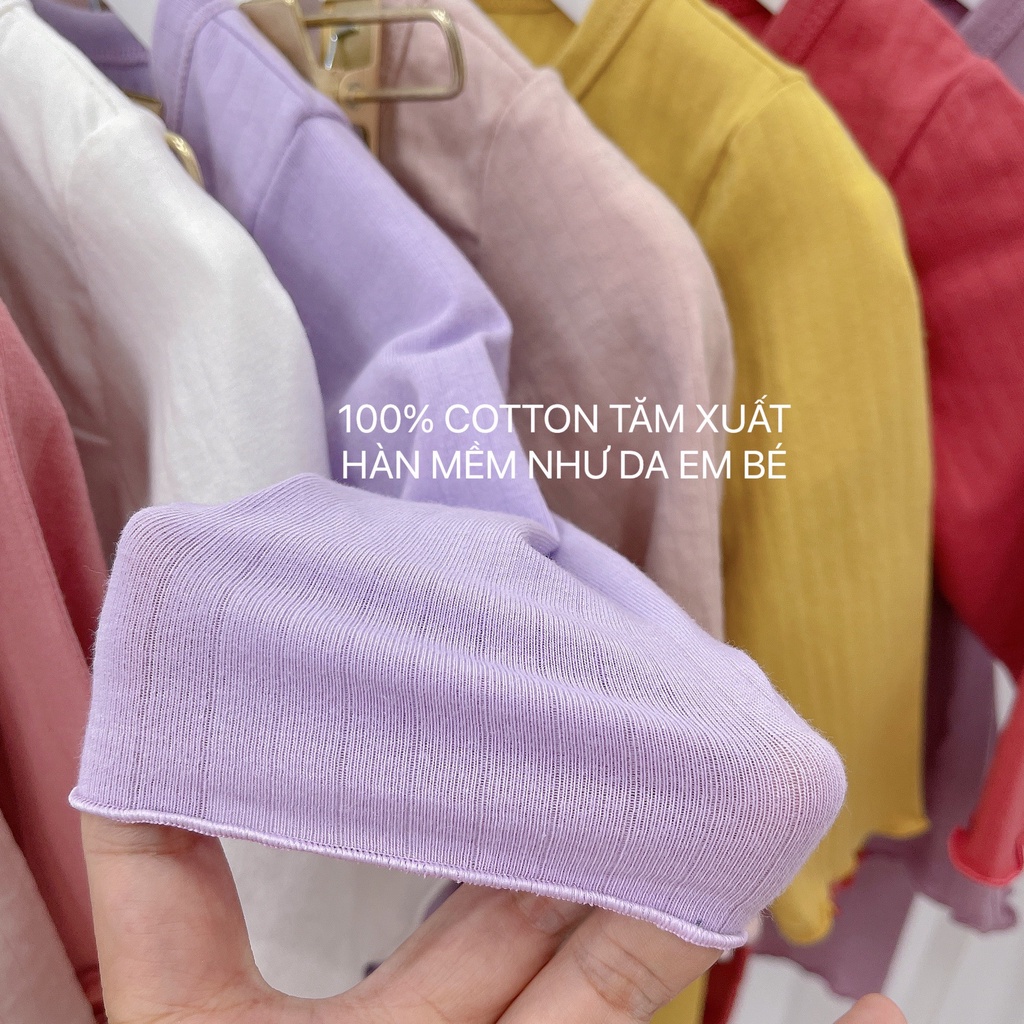 Set 3 bộ thun dài tay bé gái babydoll dễ thương, combo 3 bộ cotton thu đông tay dài bé gái