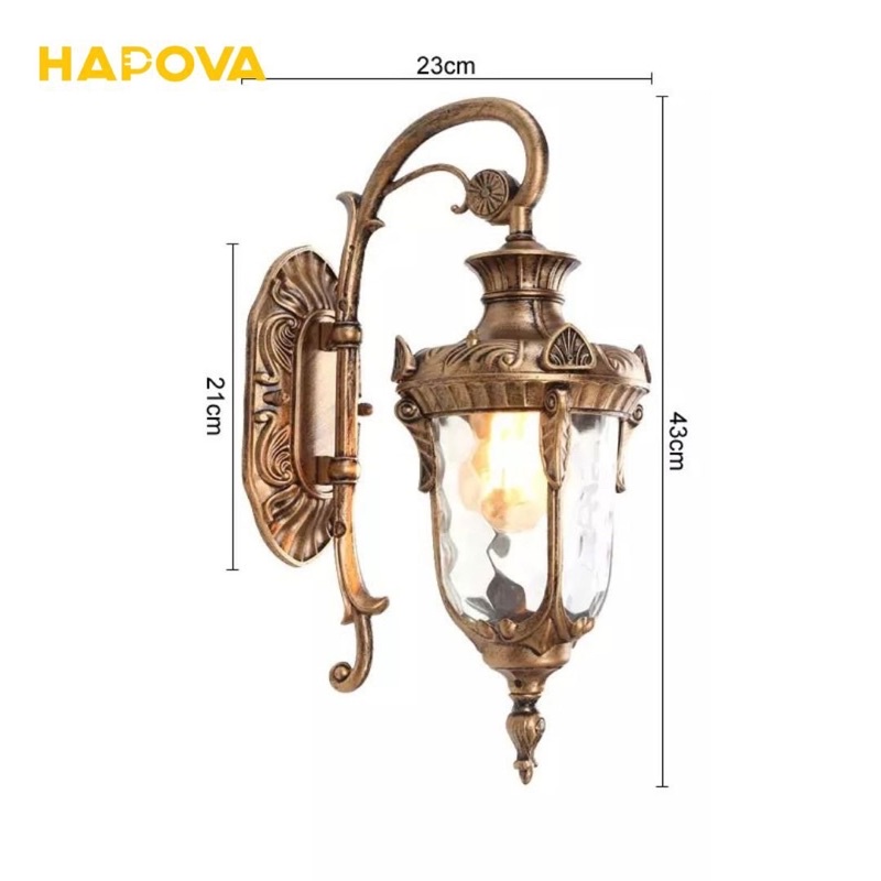 Đèn treo ngoài trời, đèn treo tường cổ điển HAPOVA EUVIS 096