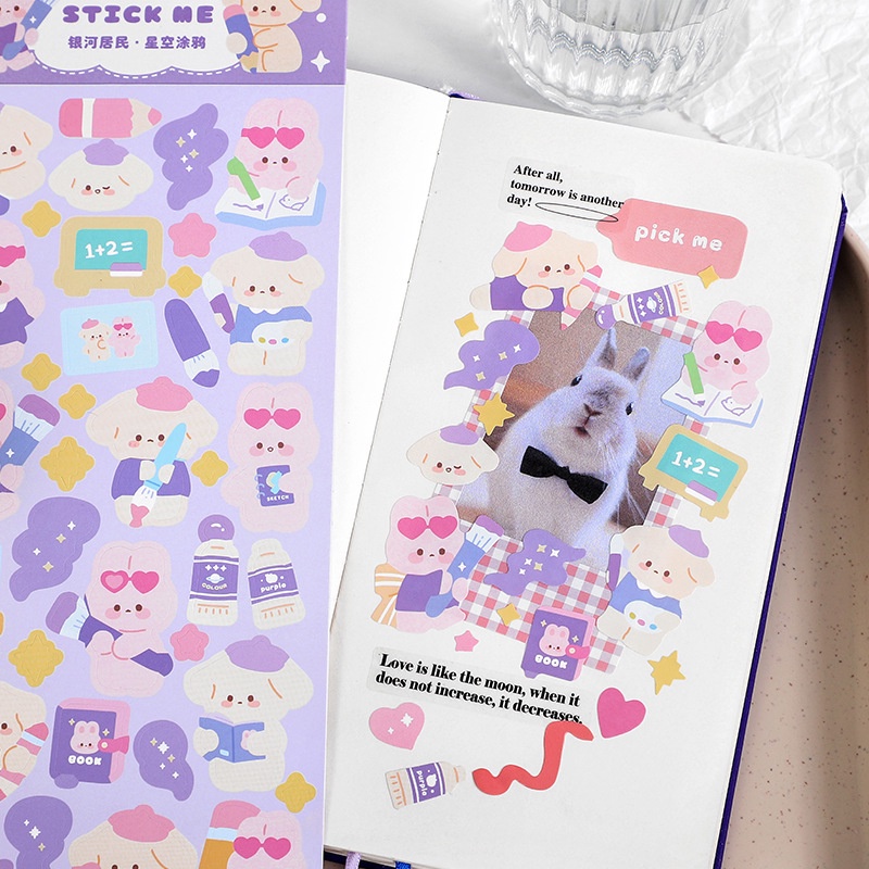 1 Tấm Hình Dán Động Vật Hoạt Hình Đáng Yêu