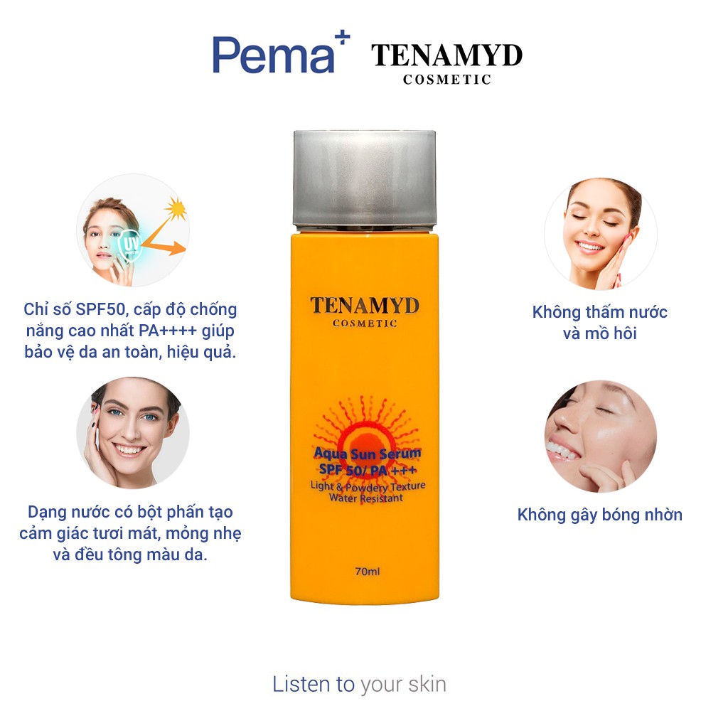 Kem Chống Nắng Tenamid 70ml Sun Serum SPF 50/ PA+++ Dành Cho Da Nhạy Cảm, Da Dầu Mụn - BS Nguyễn Đình Trung
