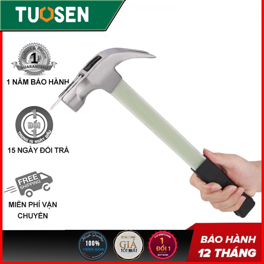 ❤️FREESHIP❤️ Búa đóng đinh chống trượt 0.25kg, 0.5kg vaf 0.75kg, Búa nhổ đinh, Búa đa năng Tuosen