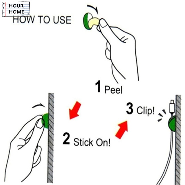 ☃Nhà☃ Kẹp Cố Định Dây Cáp Để Bàn Bằng Cao Su Màu Sắc Ngẫu Nhiên