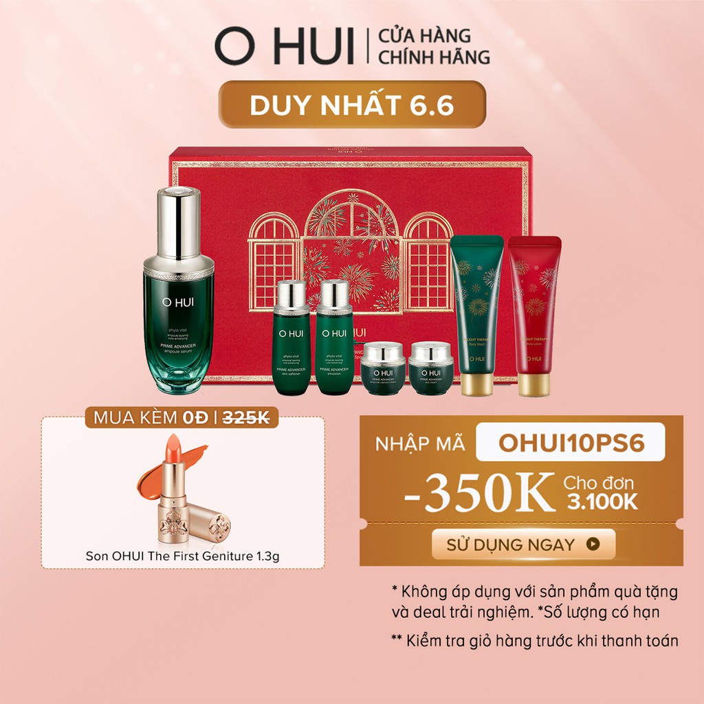 Bộ Tinh chất củng cố cốt lõi ngăn lão hóa toàn diện OHUI Prime Advancer Ampoule Serum Set