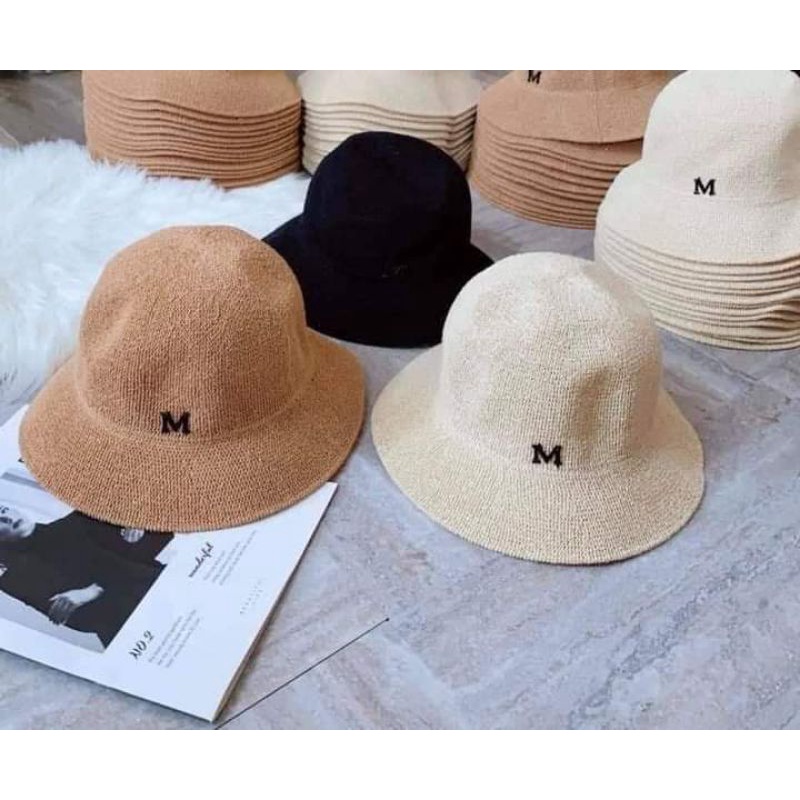 Mũ cõi chữ M  mũ đi biển che nắng bucket  phong cách hàn quốc siêu xinh