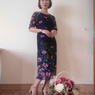 Đầm voan hoa 3D 2 lớp cao cấp