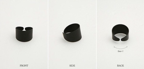 Set 3 chiếc nhẫn thời trang màu đen