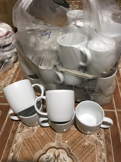 Combo 10 bộ cốc đĩa cacao hàng gốm sứ Bát Tràng