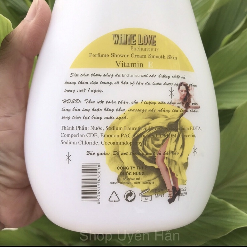 (Hàng công ty chính hãng) Sữa tắm nước hoa mịn da White Love 900ml