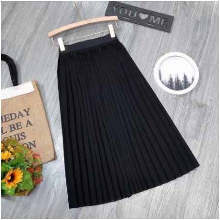 [CHẤT ĐẸP] Chân Váy Xếp Ly Midi Dập Ly Loại 1