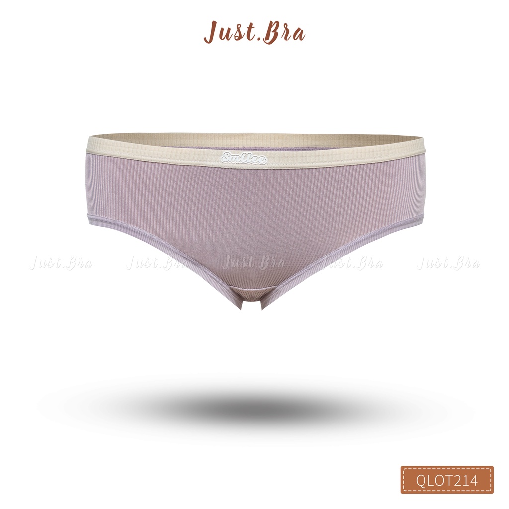 Set 5 quần lót nữ Just Bra chất liệu cotton gân mỏng nhẹ viền màu sắc cá tính QLOT214