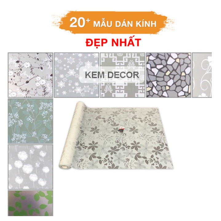 Decal dán kính - giấy dán kính mờ đẹp chống nắng NHIỀU MẪU KHỔ 45CM