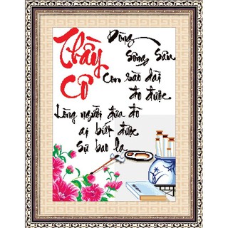 Tranh gắn đá toàn bộ - Tranh thư pháp tri ân Thầy Cô