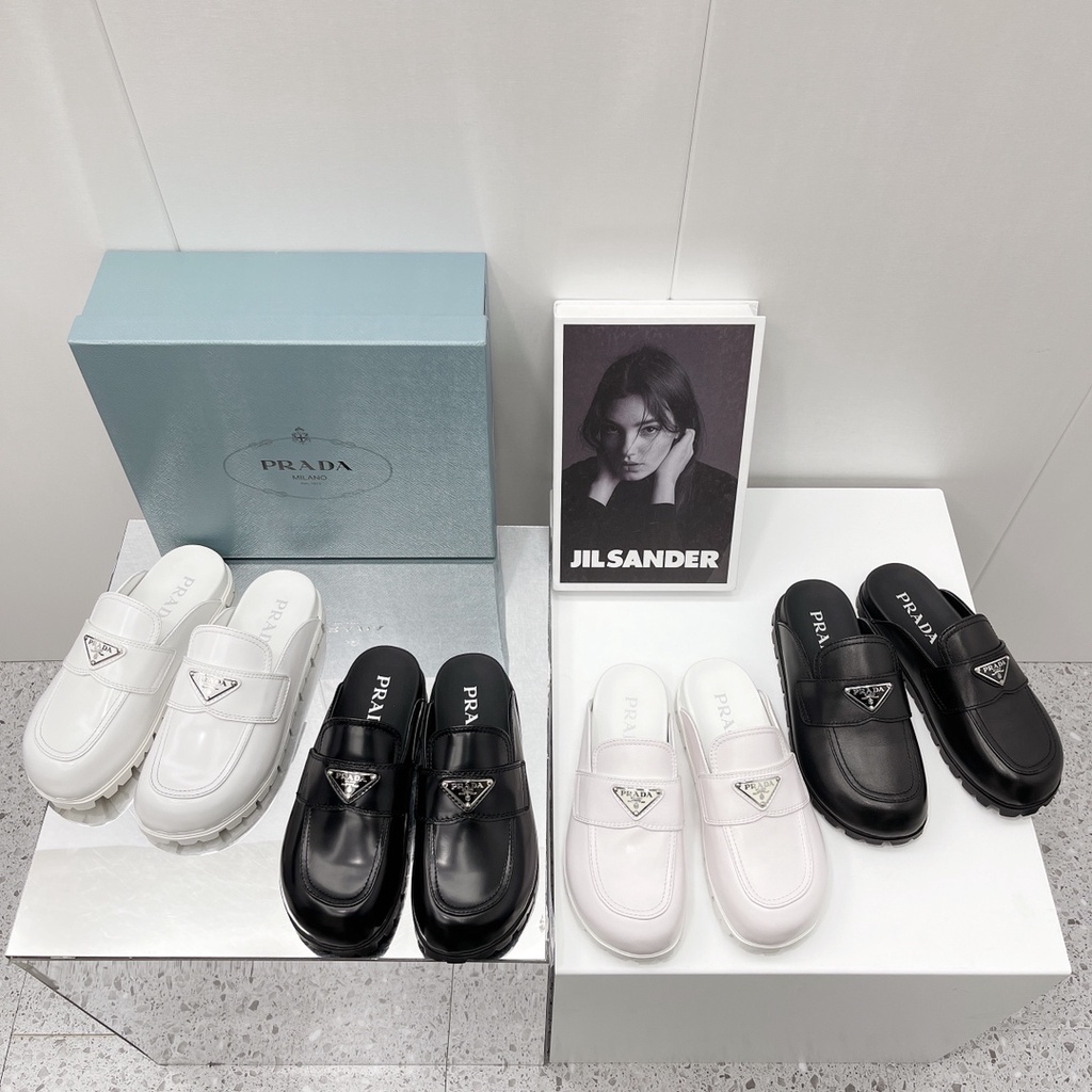 Giày sục nữ thời trang, cá tính PRADA trơn màu basic