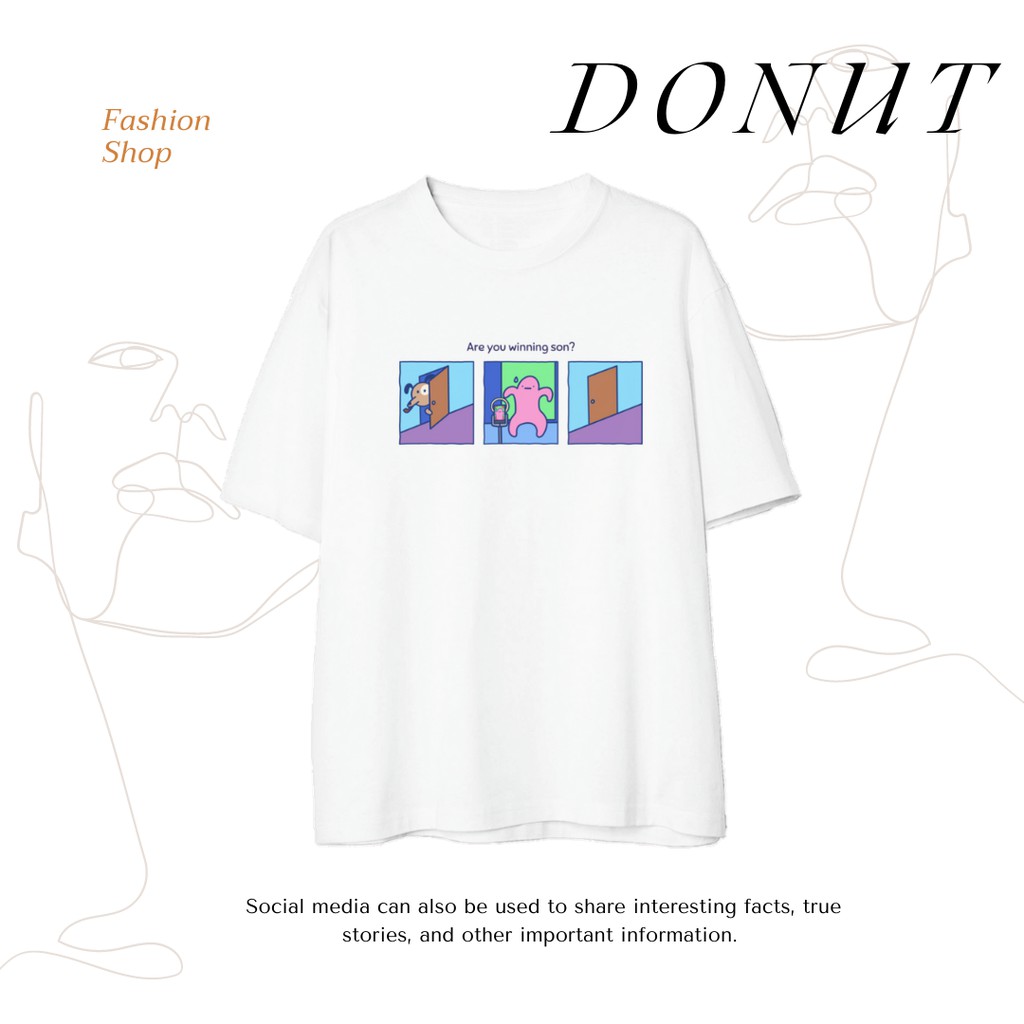 ÁO THUN COTTON OVERSIZE UNISEX FUNNY CARTOON