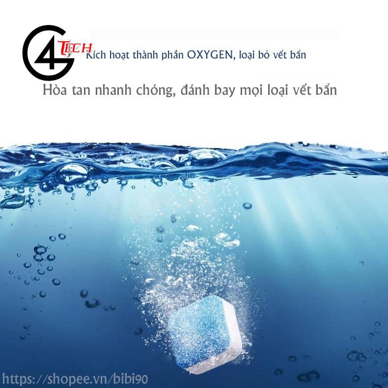 Hộp 12 viên tẩy vệ sinh lồng máy giặt Diệt khuẩn, khử mùi, làm sạch cặn bã hiệu quả