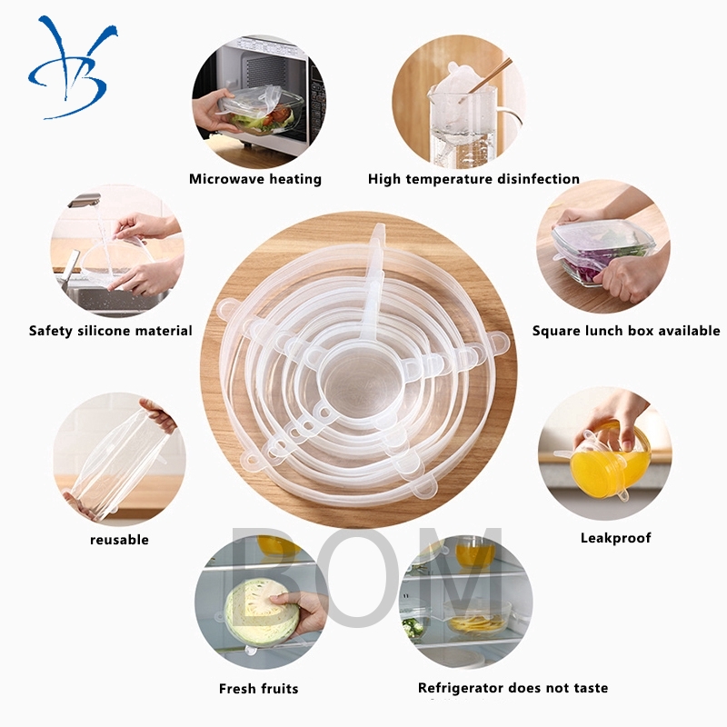 Set 6 / 12 Nắp Silicon Đậy Bảo Quản Thực Phẩm Tiện Lợi