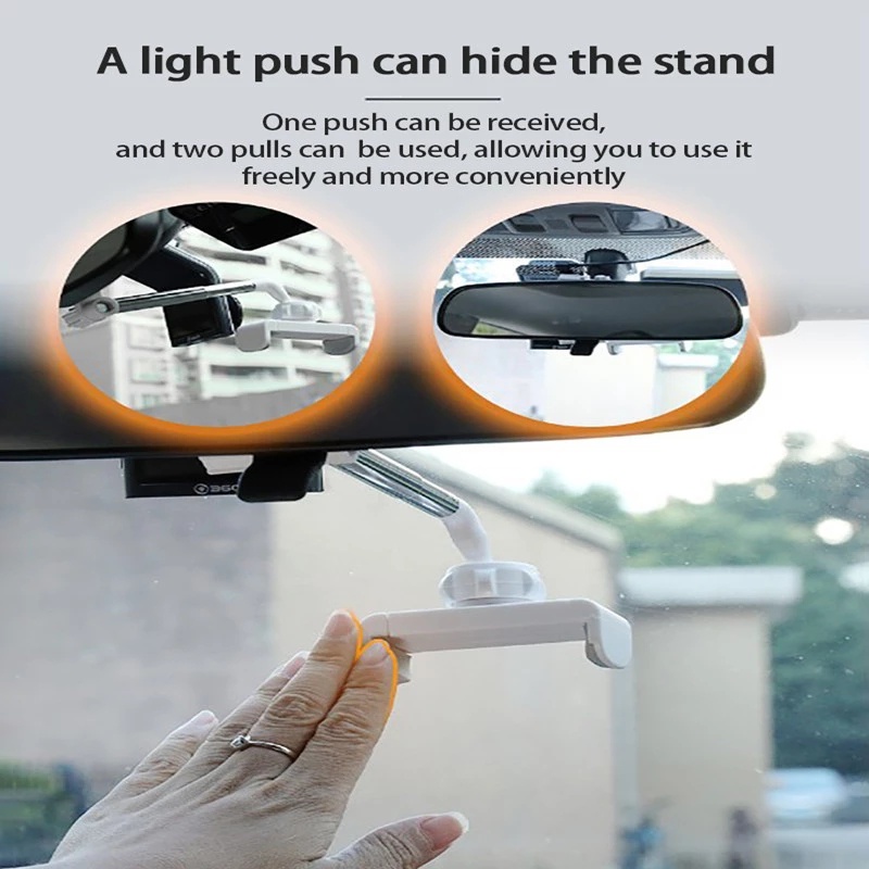 Giá Đỡ GPS Xoay 360 Độ Cho Xe Hơi ° Giá Đỡ Điện Thoại Kẹp Gương Chiếu Hậu Xe Hơi Xoay Được Tiện