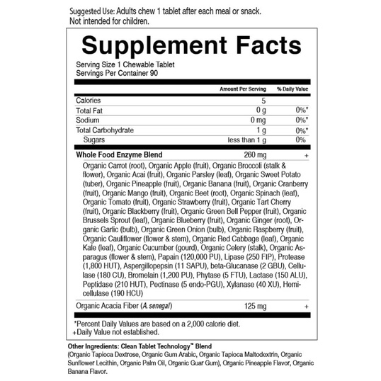 Viên chay hữu cơ organic Enzyme hỗ trợ tiêu hoá Garden of Life 90 viên USA