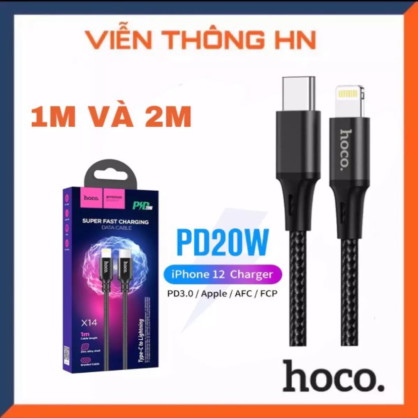 Cáp sạc nhanh iphone hoco UC14 pd 20w - dây sạc hỗ trợ sạc iphone 12 11 x xsmax .. type c to lightning - vienthonghn