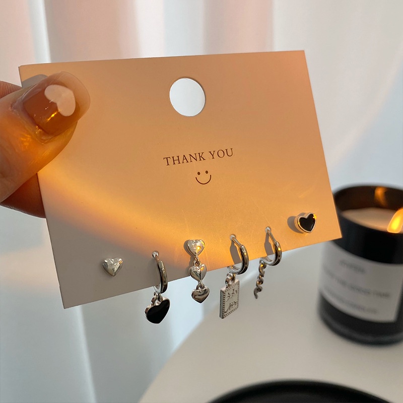 Bộ 6 khuyên tai AY dáng dài đơn giản dễ thương cho nữ