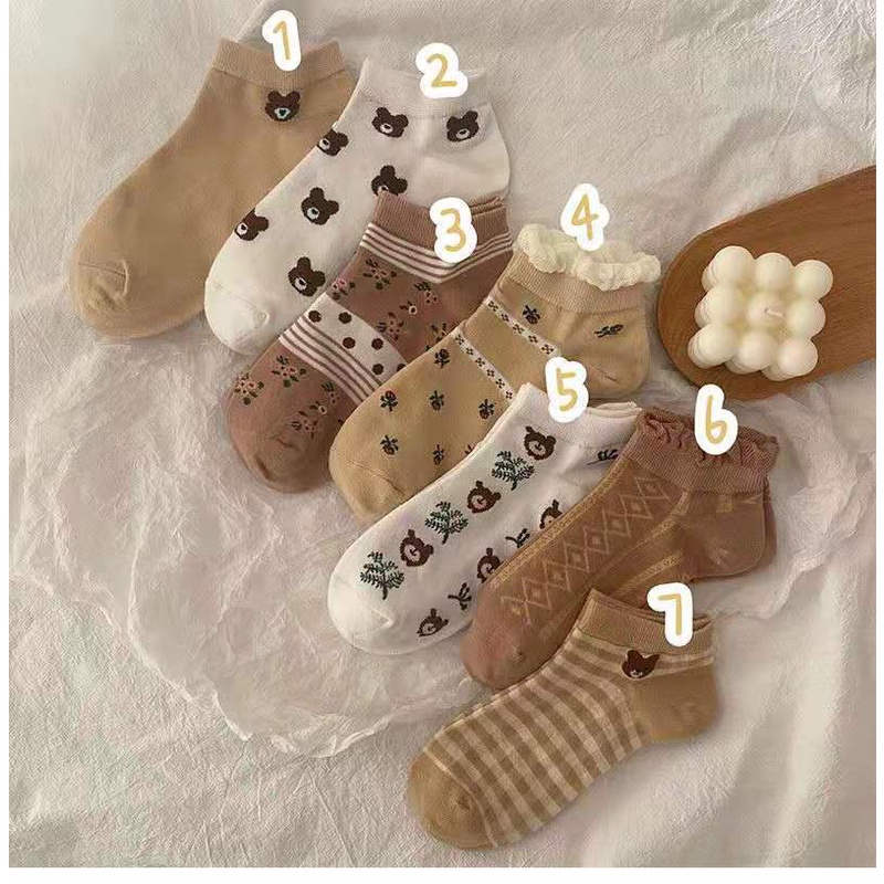 Tất cổ ngắn gấu nâu Brown Bear cực xinh xắn - T074 Mian Store