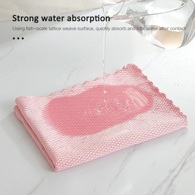 Bộ 5 Khăn Lau Kính Bằng Sợi Micro Thấm Hút Tiện Dụng Cho Nhà Bếp/ Cửa Sổ/ Gương Chiếu Hậu
