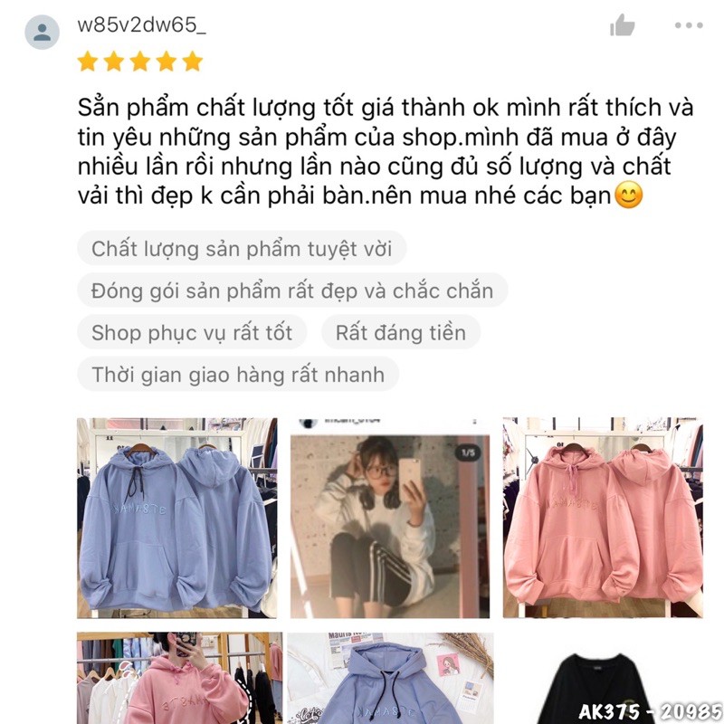 Áo Hoodie Nỉ Bông Thêu NAMASTE Siêu Hot Áo Sweater Nỉ Ngoại Nam Nữ Form Rộng UNISEX NAMASTE - AK3375 | BigBuy360 - bigbuy360.vn