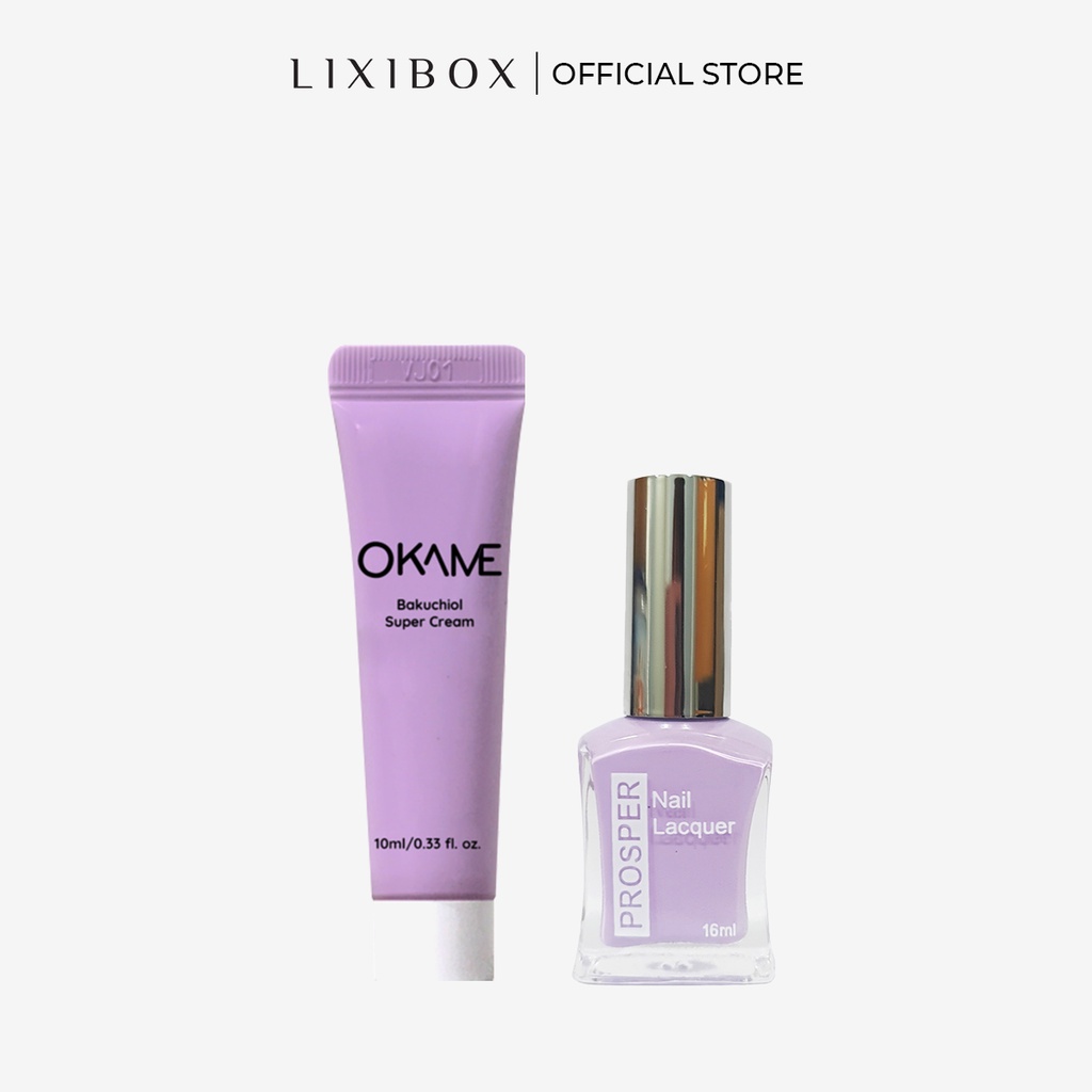 [HB Gift] Combo Kem Dưỡng Da Okame 1% Bakuchiol Super Cream 10ml và Sơn Móng Prosper No4 294 Tím Pastel