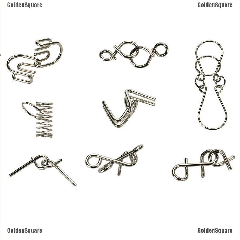 Set 8 Vòng Kim Loại Đồ Chơi Lắp Ráp Phát Triển IQ Cho Bé