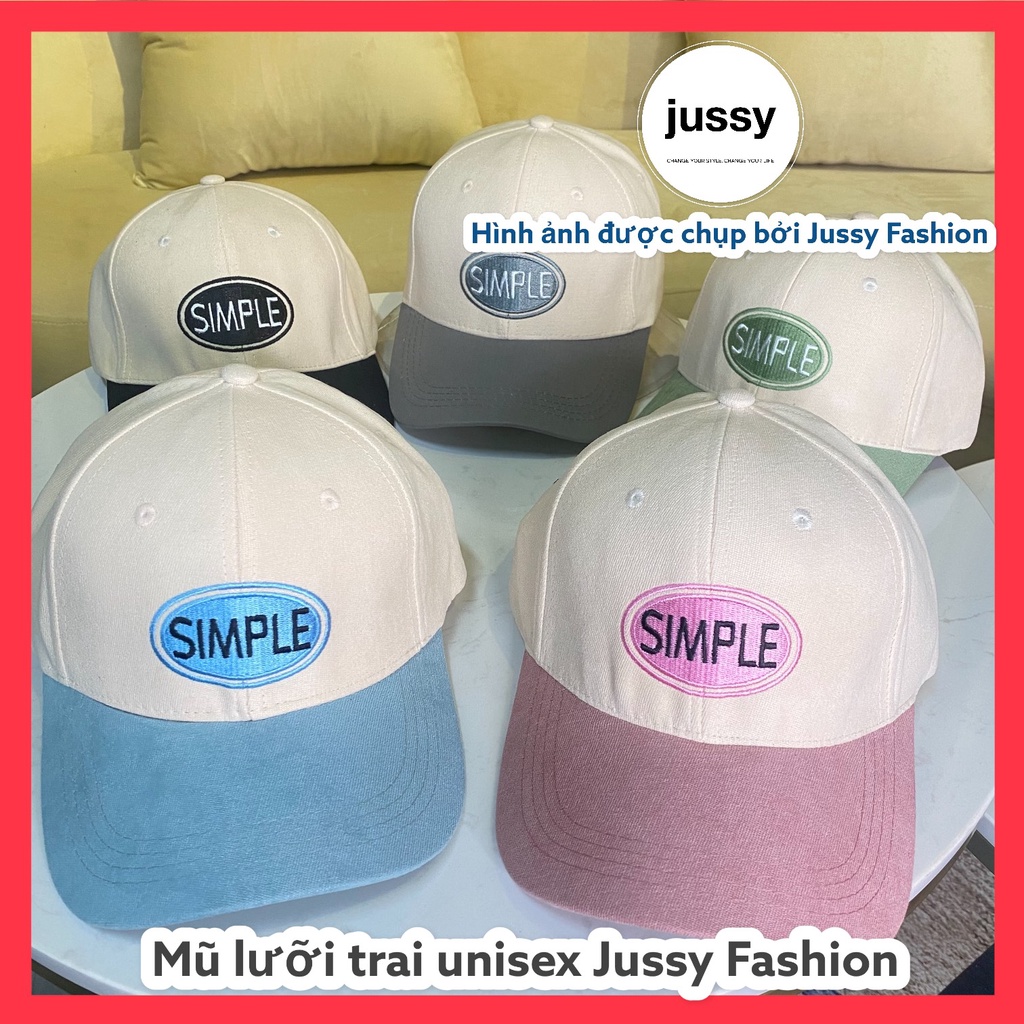 Mũ Lưỡi Trai Jussy Logo Simple Phối 2 Màu Cá Tính Hot Trend Phong Cách Nón Lưỡi Trai Hàn Quốc Form Mềm Chất Vải Nỉ