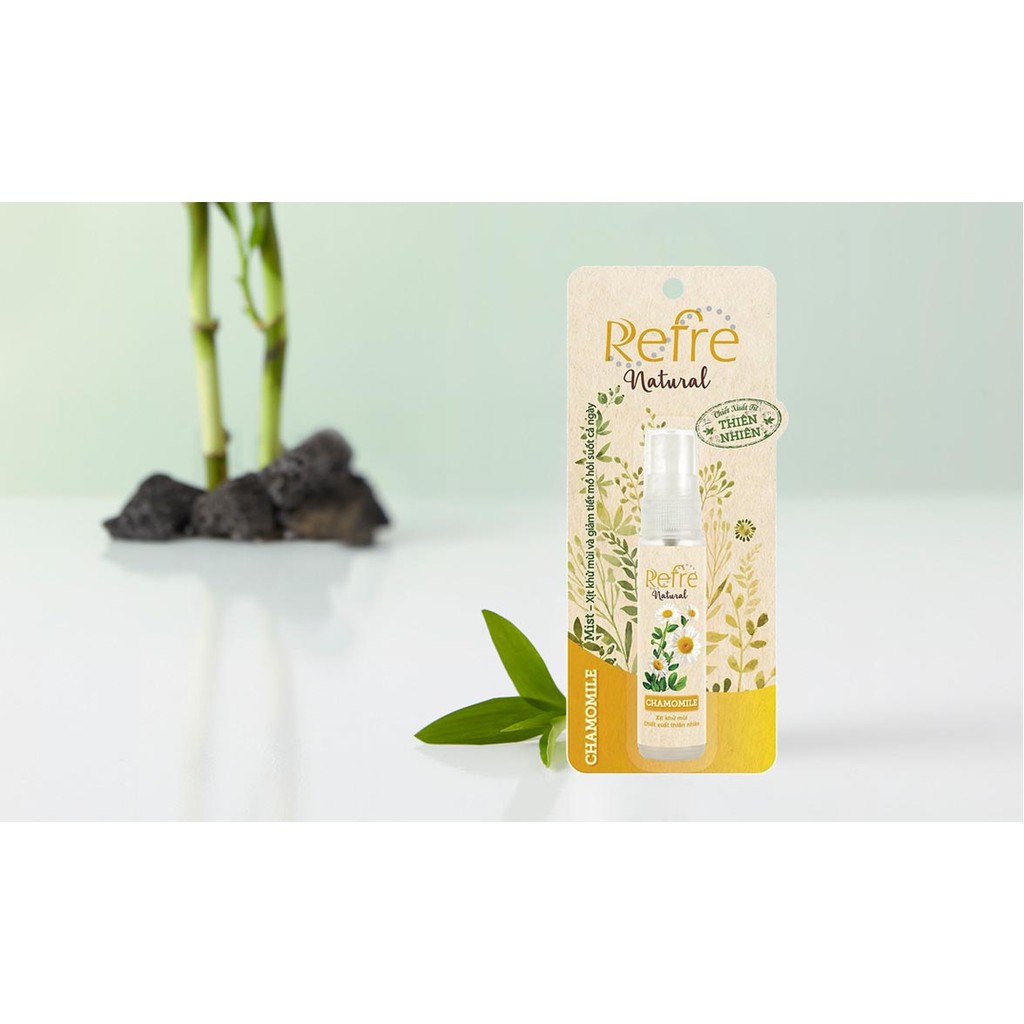 Xịt Khử Mùi Refre Natural 30ml - Hương Cúc La Mã