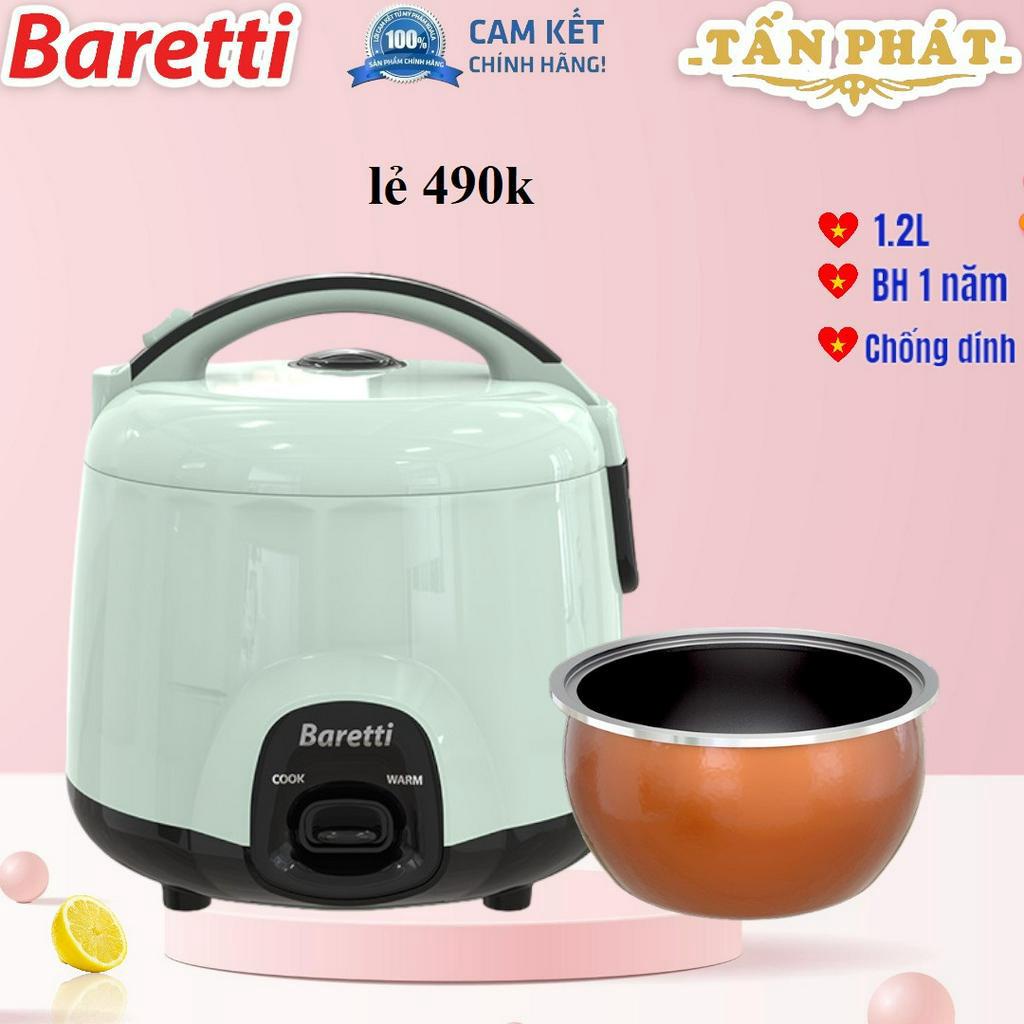 NỒI CƠM ĐIỆN 1.2L BARETTI BRD822G (BẢO HÀNH TOÀN QUỐC 12 THÁNG)