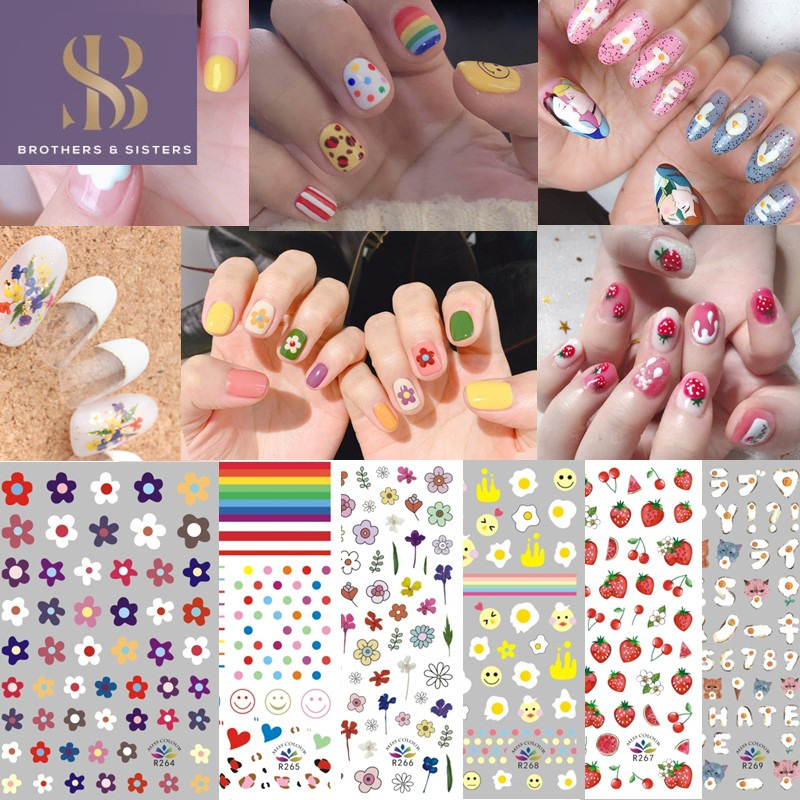 [Hàng mới về] Miếng dán SUAKE trang trí móng hình cherry/cầu vồng/dâu tây cho nữ dùng vào lễ hội mùa xuân