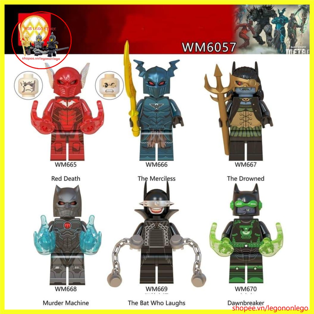 Minifigure siêu anh hùng lego DC Bat Man nhân vật Dark Night Metal WM6057