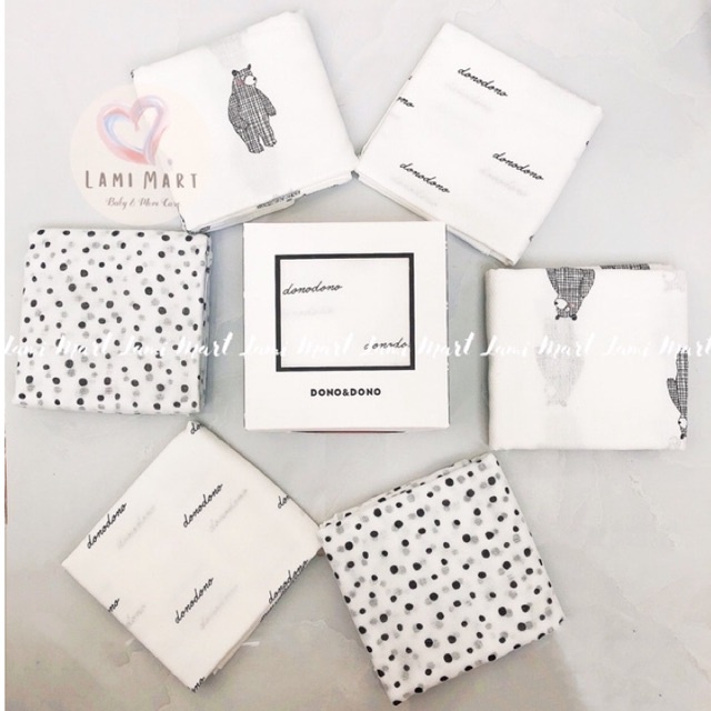 SET 10 KHĂN SỮA DONO&DONO HÀN QUỐC COTTON 100% KHĂN SỮA DONODONO