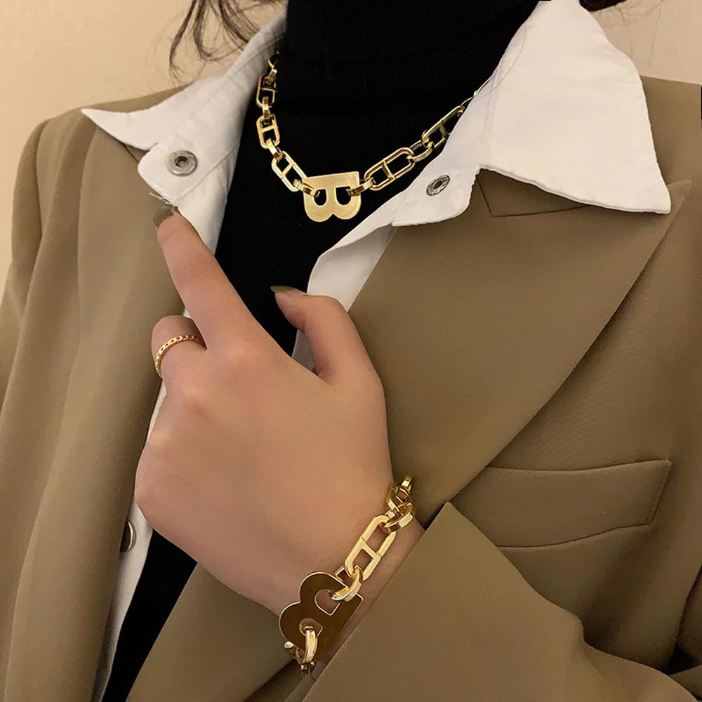 Dây Chuyền Hợp Kim Dày Mặt Chữ To Phong Cách Hip hop