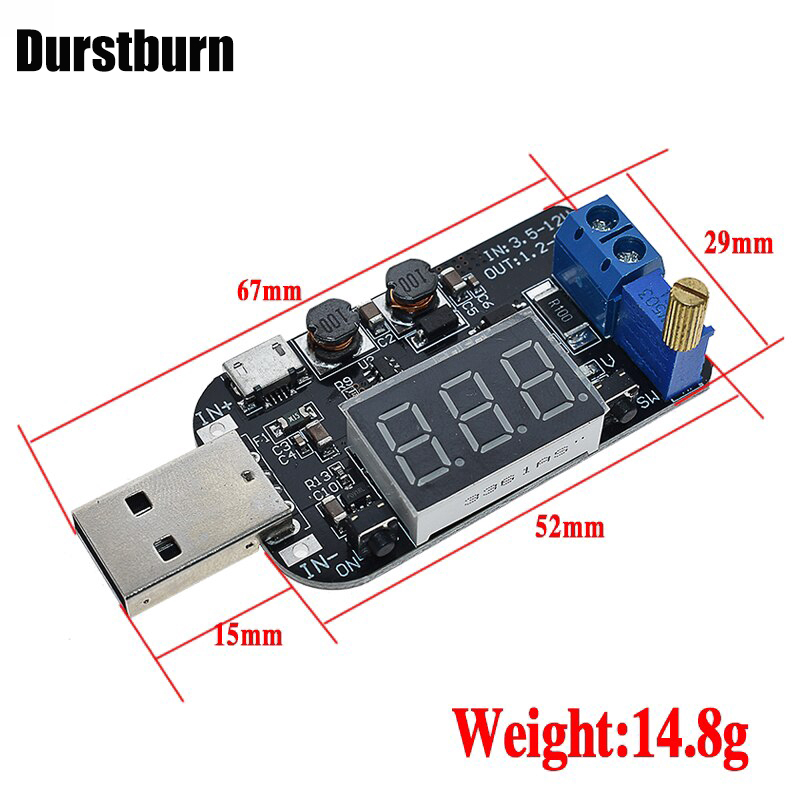 USB Điều chỉnh DC-DC Bước lên / xuống Mô-đun cấp nguồn Boost Buck Mô-đun chuyển đổi 5V sang 3.3V 9V 12V 18V 24V Bộ điều chỉnh điện áp DC-DC 3W Có thể điều chỉnh USB Step Up Down Mô-đun cấp nguồn Buck Boost Bộ chuyển đổi điện áp 5V sang 3.3V 9V Mô-đun điều