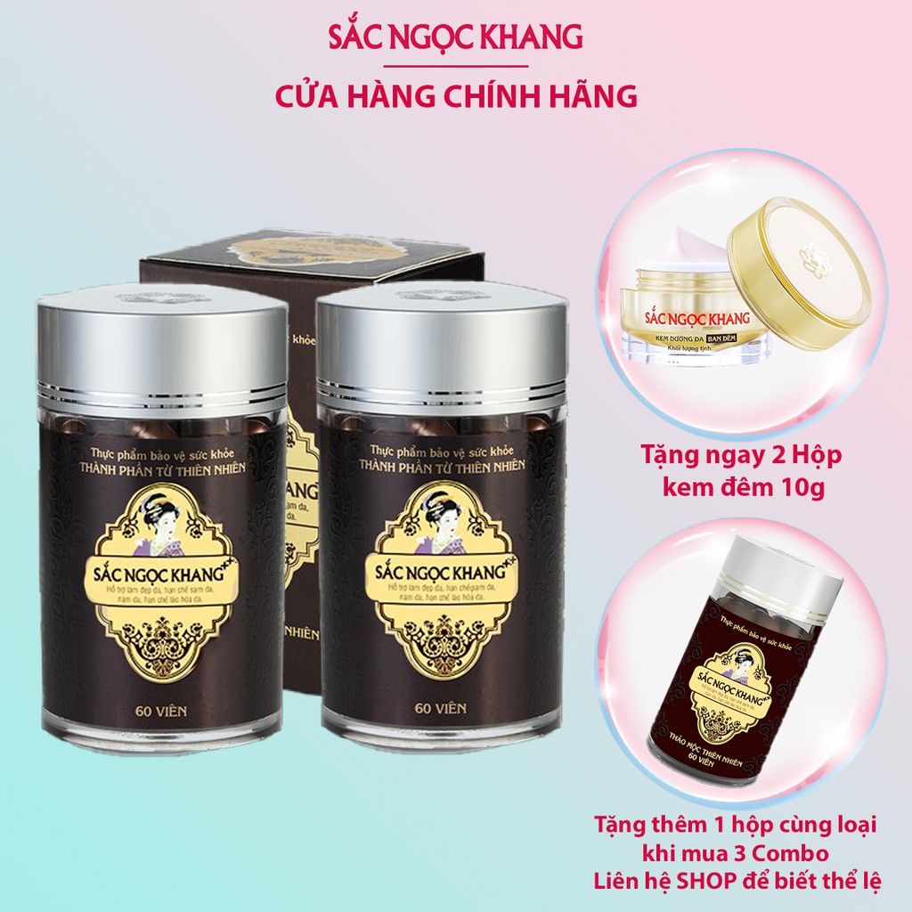 Combo 2 Viên Uống Sắc Ngọc Khang ++ Hộp 60 viên | Thế Giới Skin Care