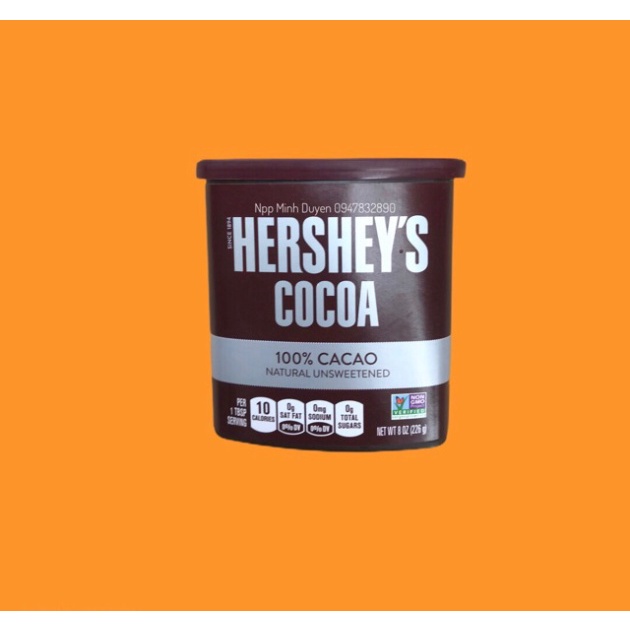 -- CACAO HERSHEY NGUYÊN CHẤT 100% USA - BỘT CACAO NGUYÊN CHẤT - KHỐI LƯỢNG 226GR