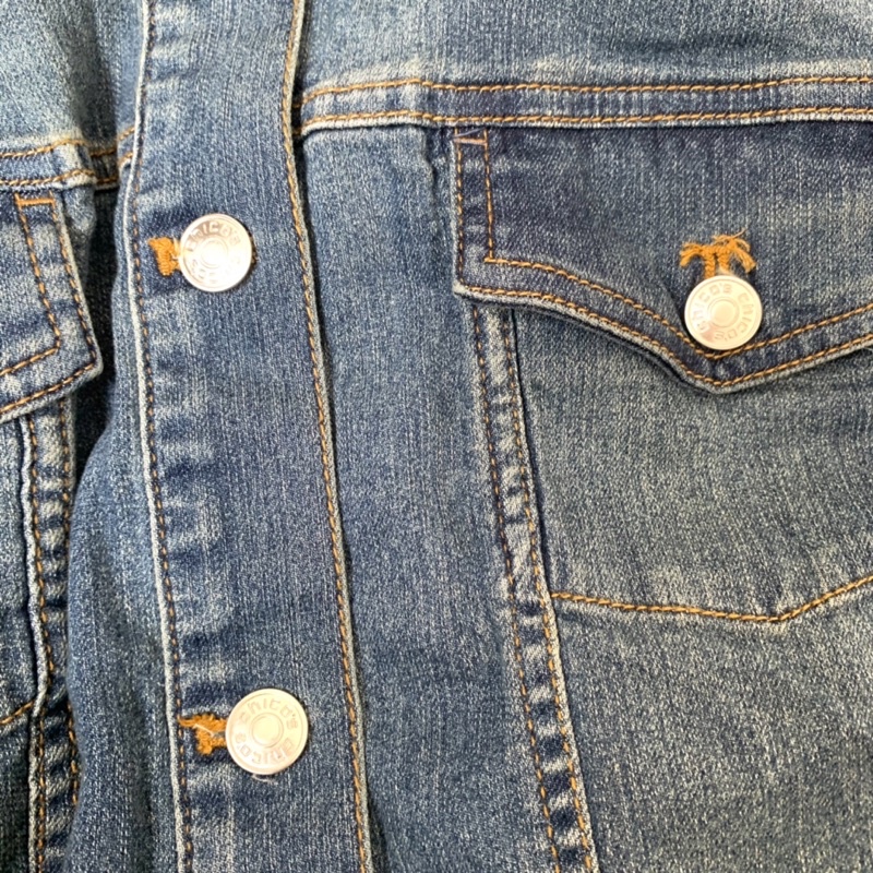 Áo Khoác Jeans Bò Dáng Dài CHICO'S Phối Cúc Túi Ngực Hàng Xuất Dư Xịn Chất Jean Cao Cấp Rất Nặng Tay