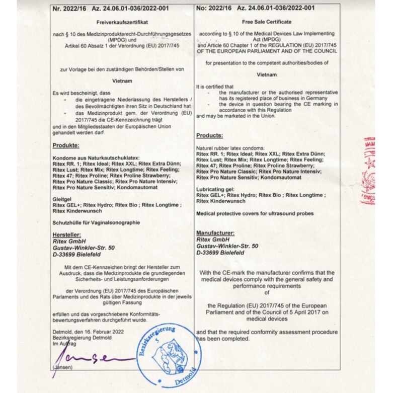 Gel bôi trơn, tuýp tạo môi trường  Ritex  Kinderwunsch hỗ trợ mang thai tự nhiên hộp 8 tuýp 4ml