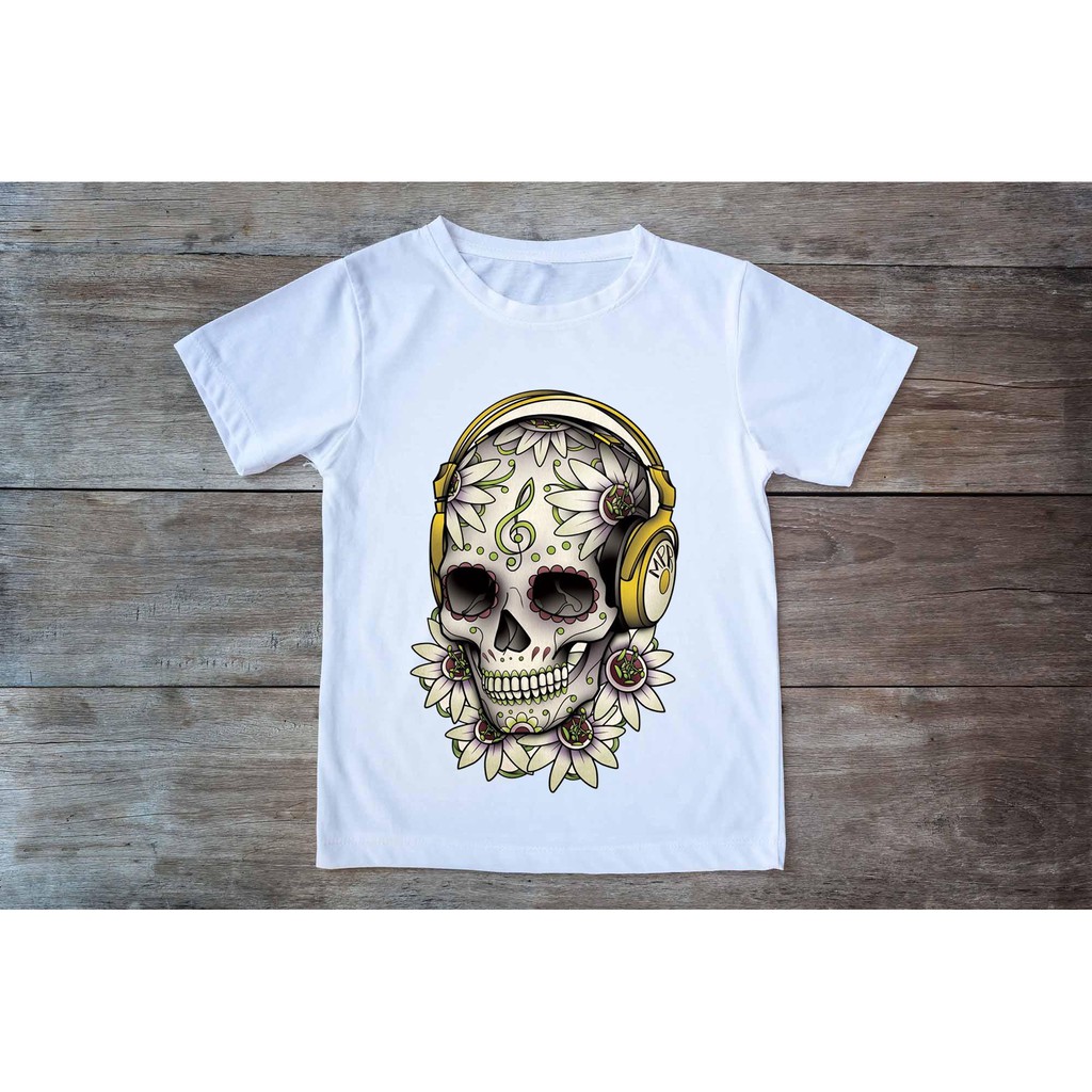Áo thun in hình Skull âm nhạc