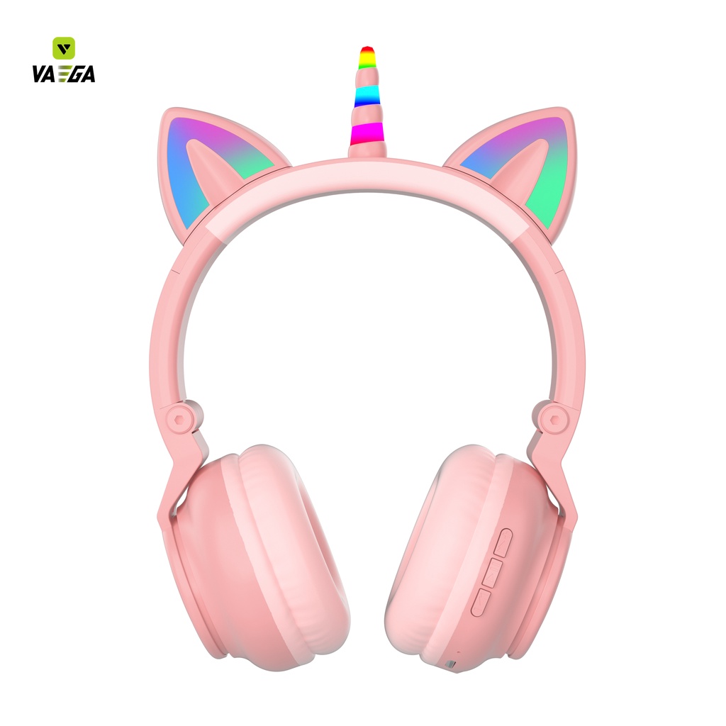 Tai Nghe chụp tai không dây Bluetooth kiểu dáng Mèo Con Kỳ Lân -Hỗ trợ mic và đèn led - STN27