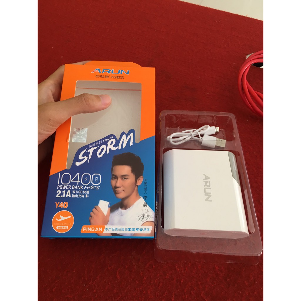 Pin Dự Phòng Arun 10400 MAh - BH:1nam